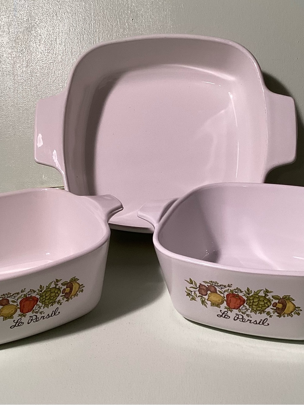 Three Vintage “Spice Of Life” Corning Ware Dishes